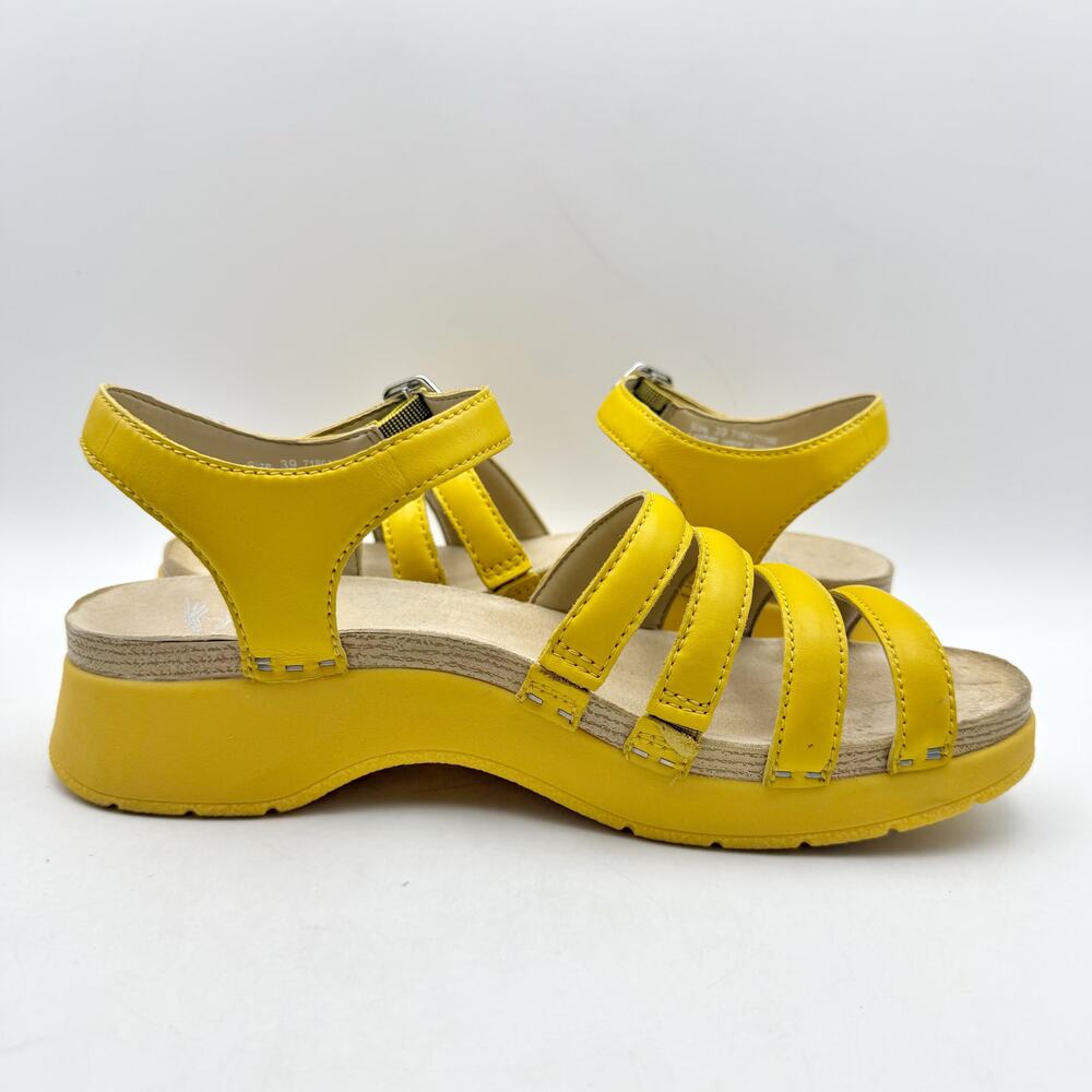 Dansko Womens Roxie Platform Sandals EU 39 US 9 Yellow Leather GUC - Picture 4 of 15
